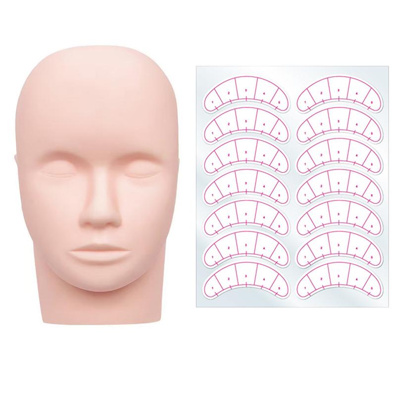 Eyelash Extension Maps - 1pcs Training Head&10 sheet Lash Mapping