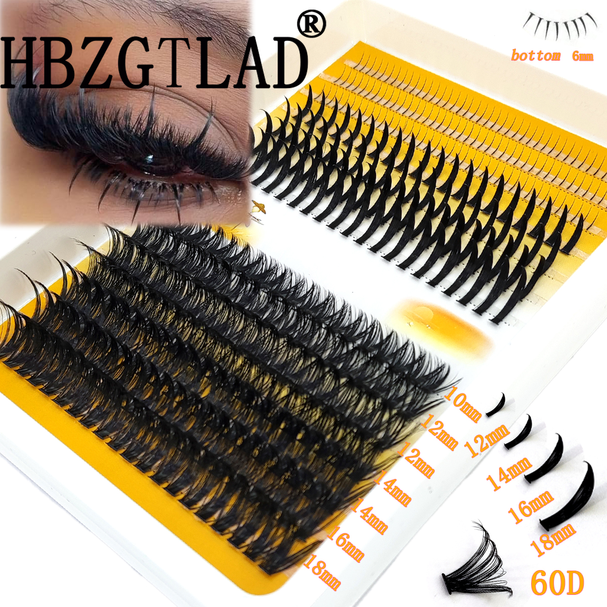 HBZGTLAD 60D-120D eyelash clus - Eyelash Extension Doll Eye avis et prix