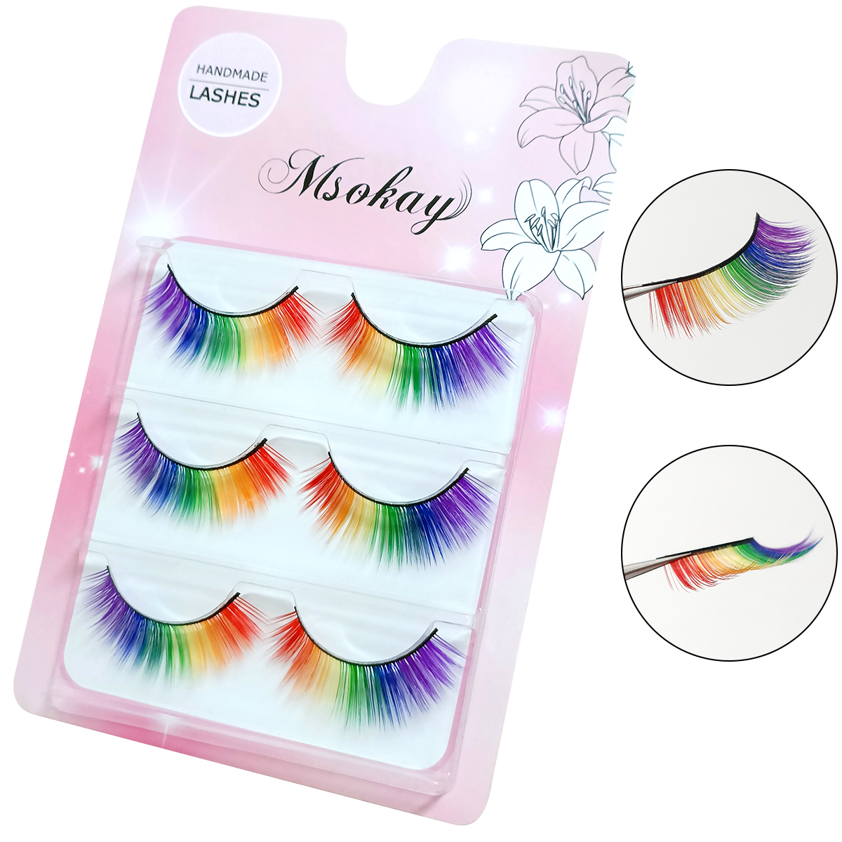 3 Pairs 3D Fluffy Colorful Eye - Eyelash Extension Doll Eye avis et prix