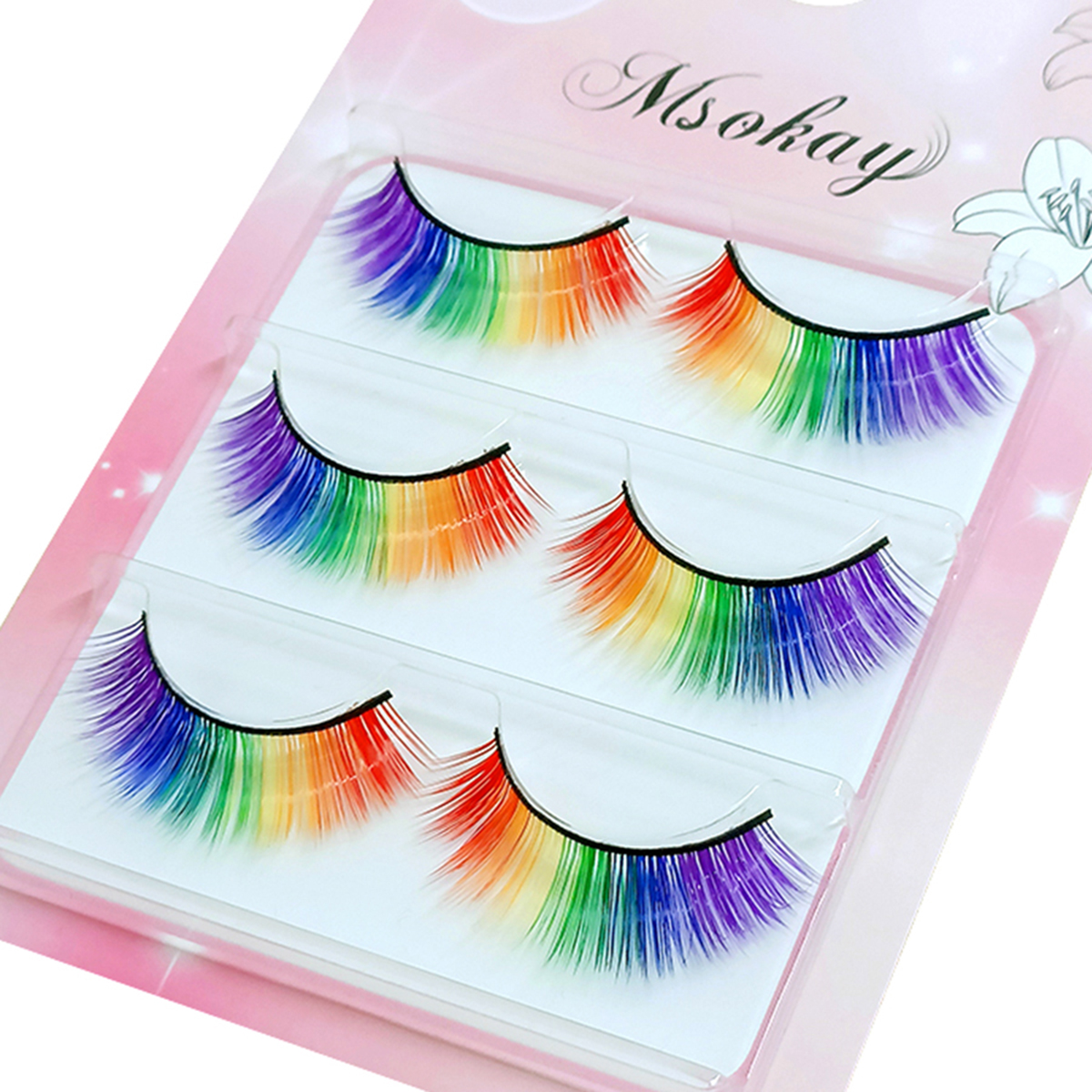 3 Pairs 3D Fluffy Colorful Eye - Eyelash Extension Doll Eye avis et prix