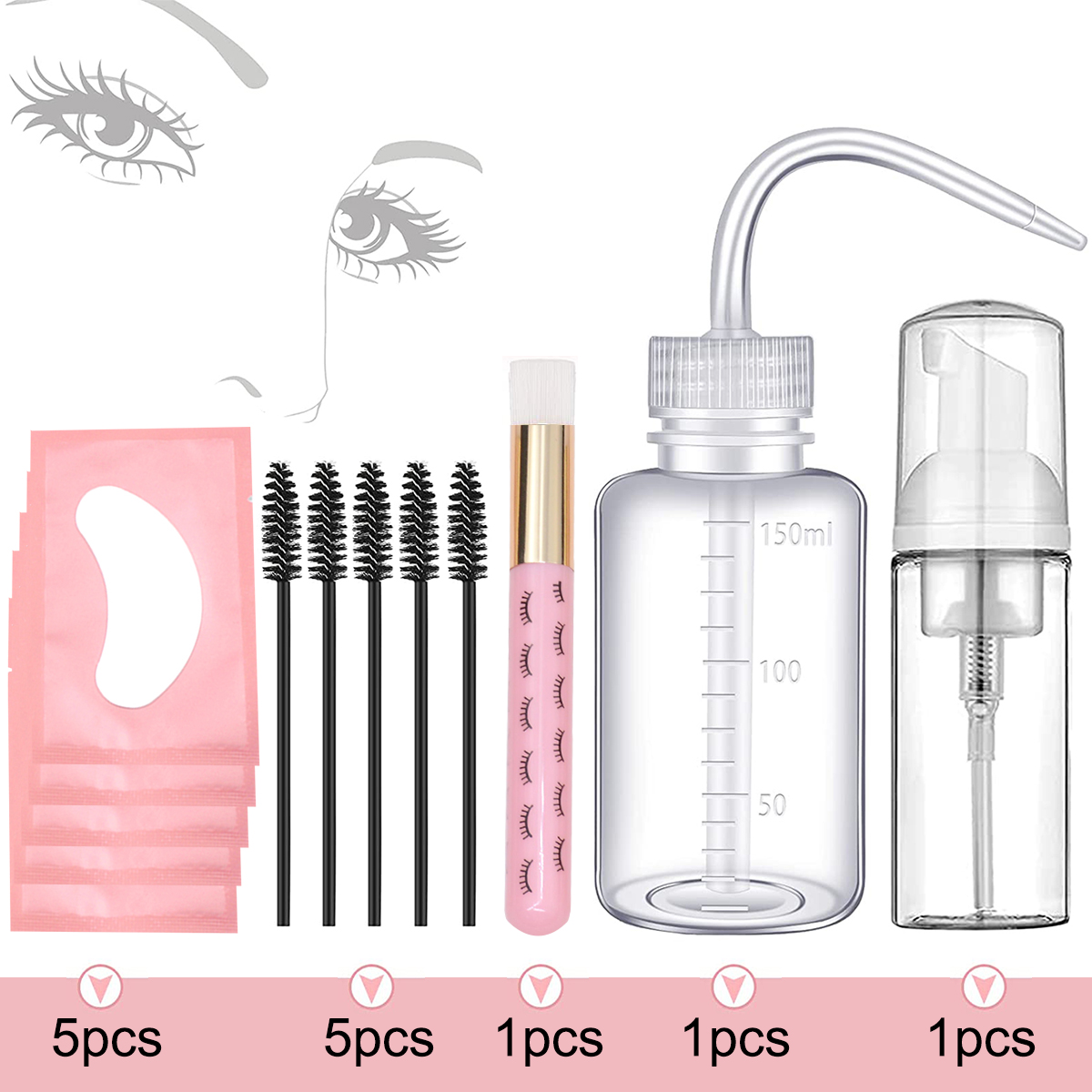 13Pcs Eyelash Extension Cleani - Eyelash Extension Wash Kit avis et prix