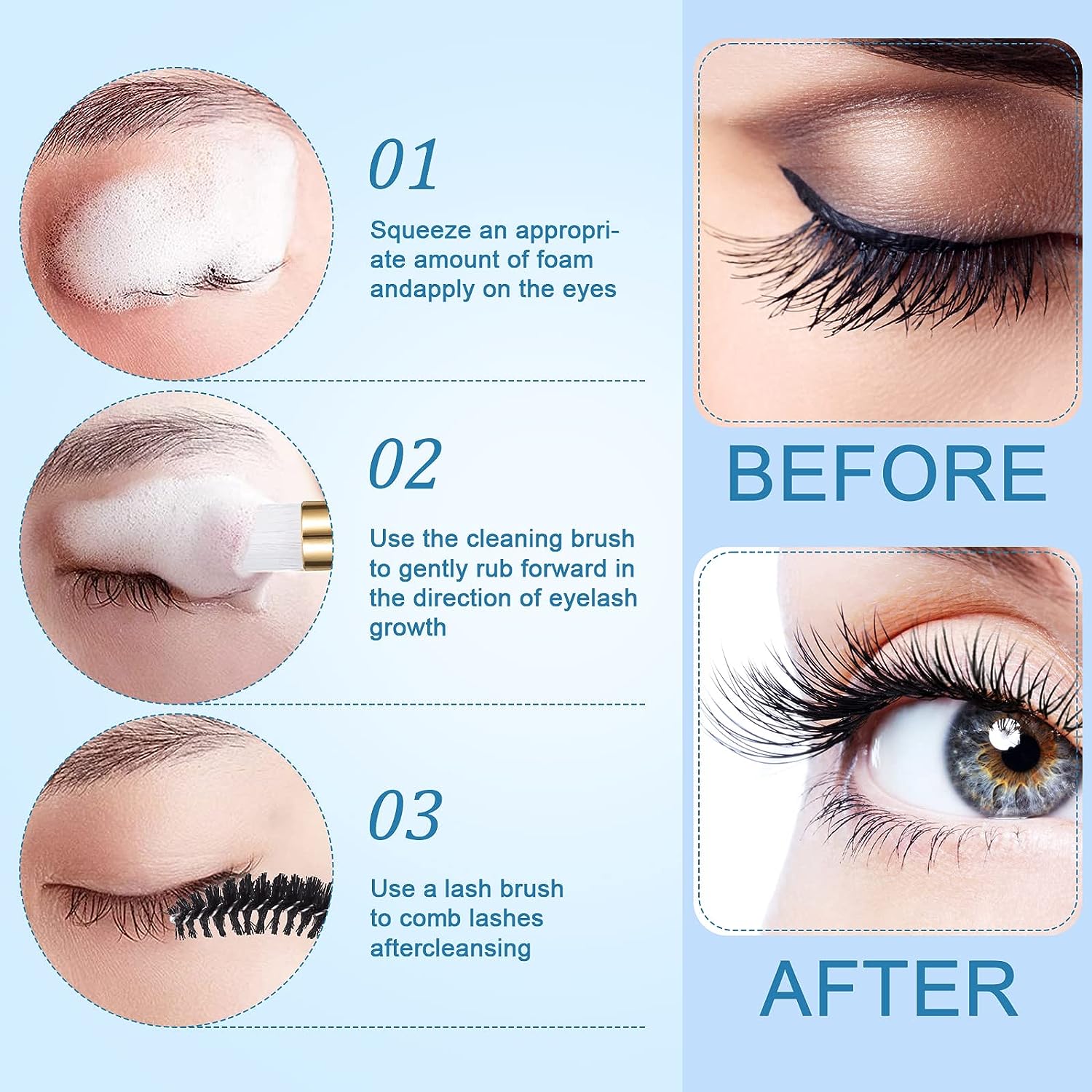 Eyelash Cleaning Set Lash Sham - Eyelash Extension Wash Kit avis et prix