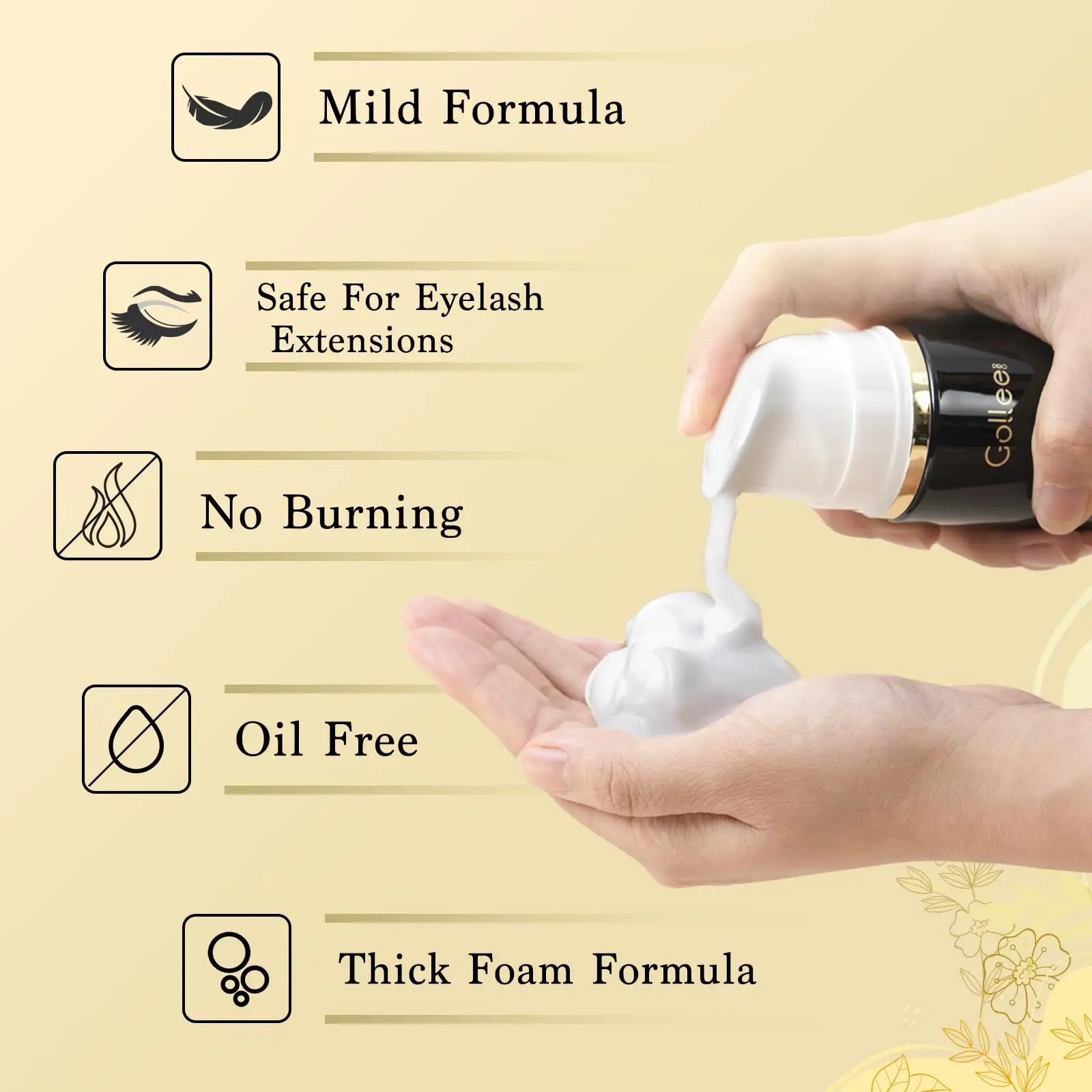 Gollee 100ml Cleaning Mousse B - Eyelash Extension Wash Kit avis et prix