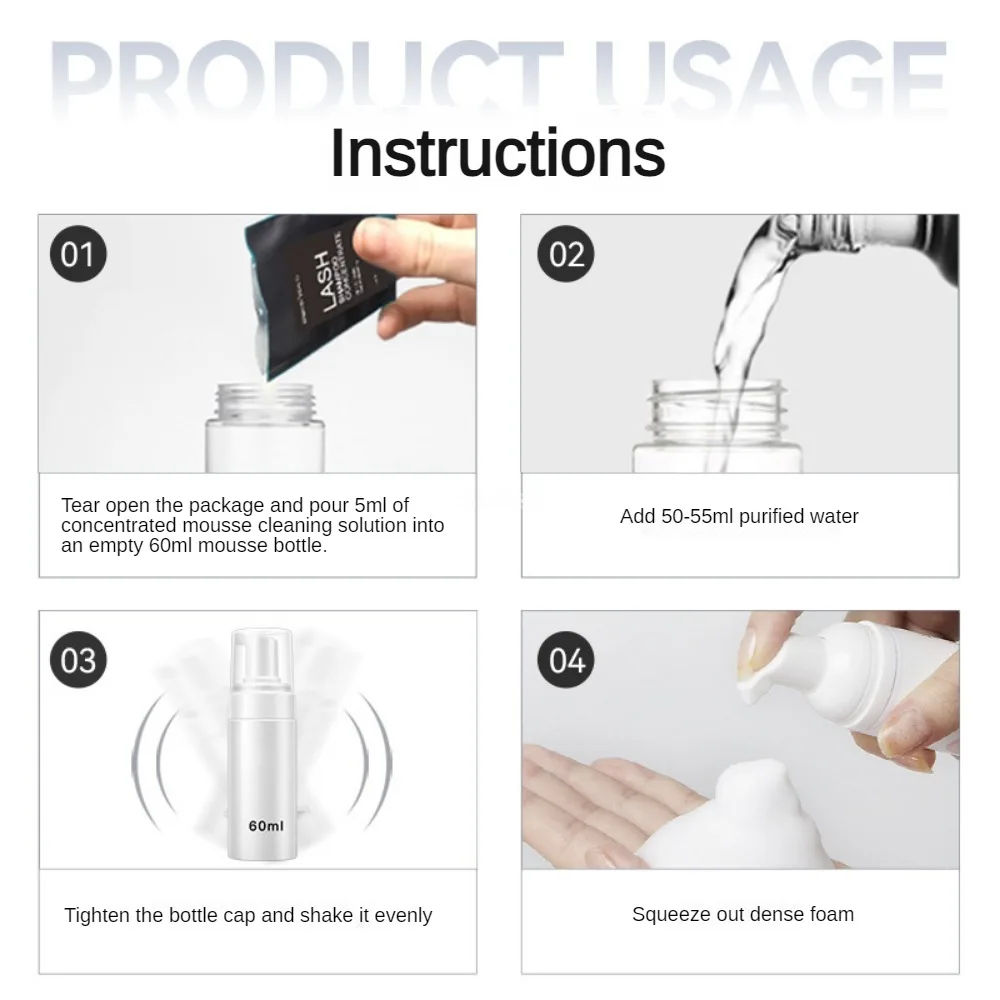 50/25Pcs Eyelash Extension Rem - Eyelash Extension Wash Kit avis et prix