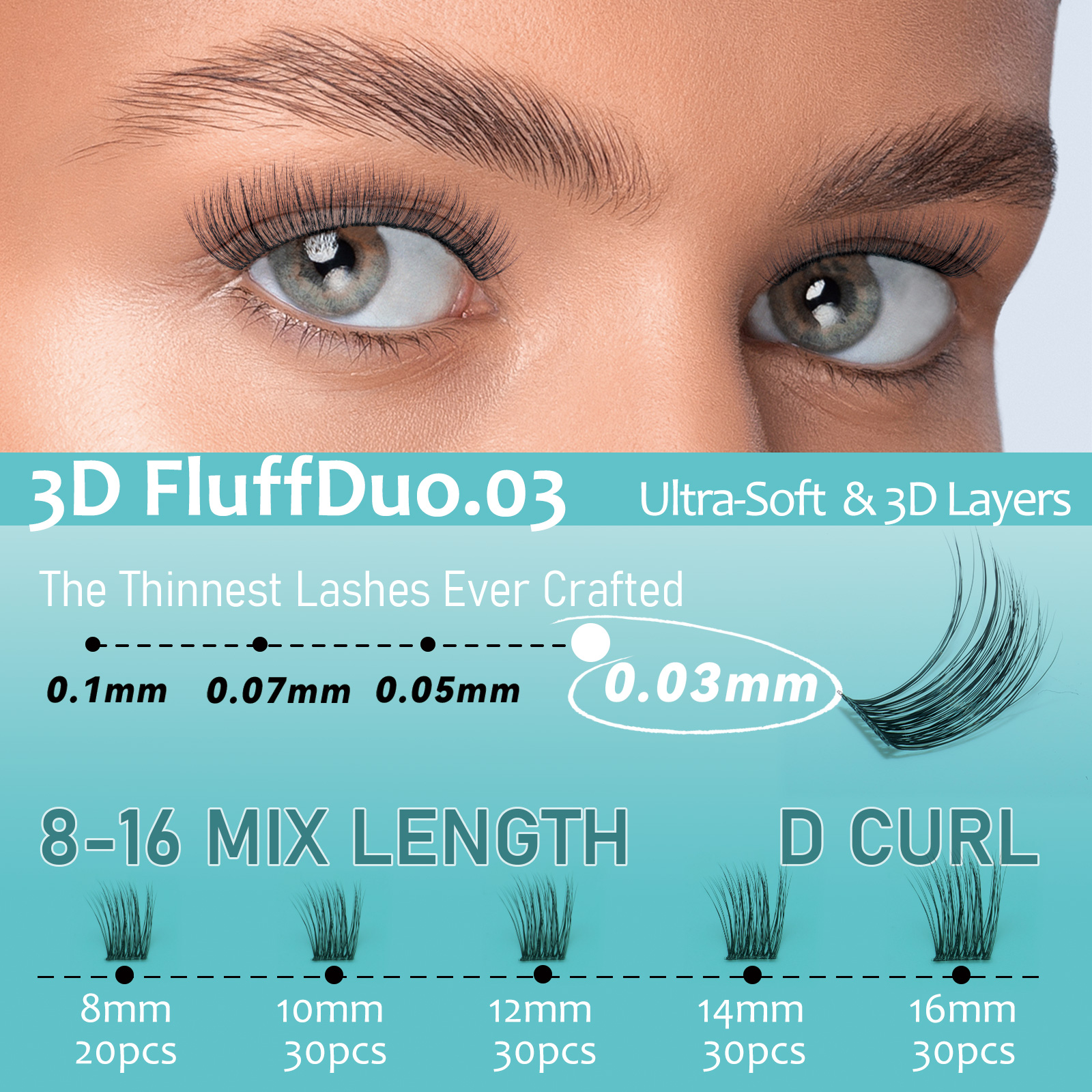 Mscici Lashes Clusters Curl 3D - Eyelash Extension Doll Eye avis et prix